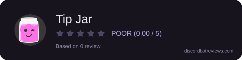 Rating widget preview for Tip Jar