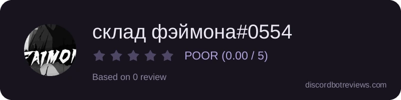 Rating widget preview for склад фэймона#0554