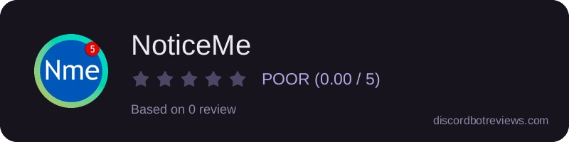 Rating widget preview for NoticeMe