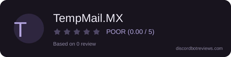 Rating widget preview for TempMail.MX