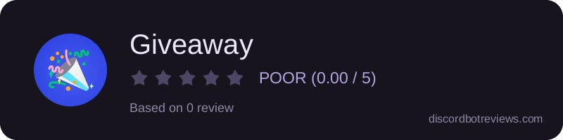 Rating widget preview for Giveaway