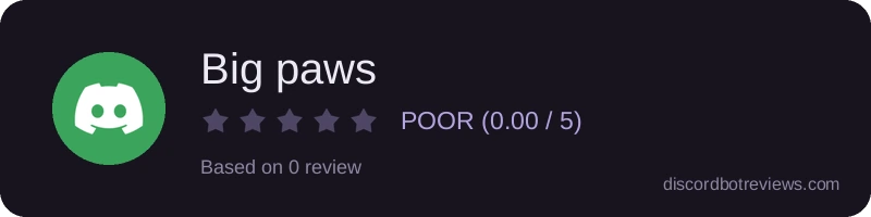 Rating widget preview for Big paws