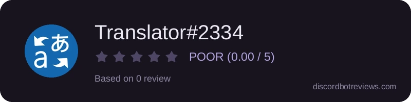 Rating widget preview for Translator#2334