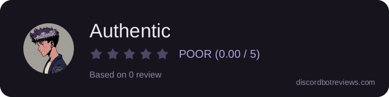 Rating widget preview for Authentic