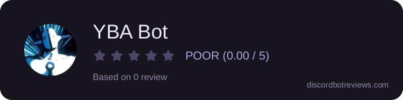 Rating widget preview for YBA Bot