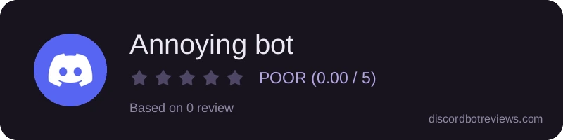 Rating widget preview for Annoying bot