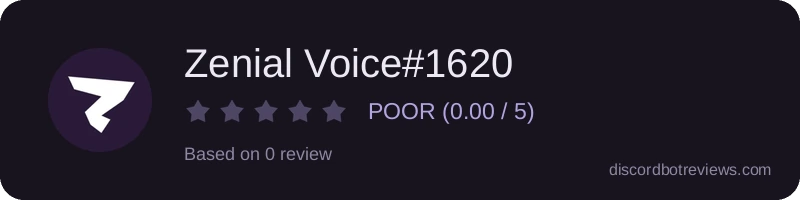 Rating widget preview for Zenial Voice#1620