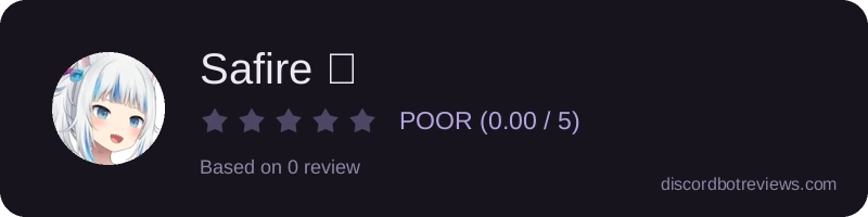 Rating widget preview for Safire ☁