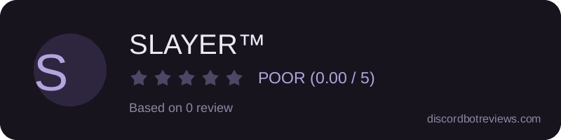 Rating widget preview for SLAYER™