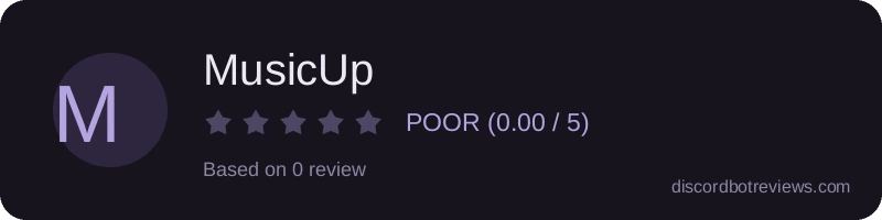 Rating widget preview for MusicUp