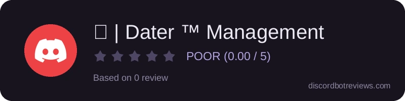 Rating widget preview for 🍸 | Dater ™ Management