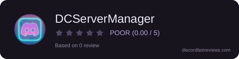 Rating widget preview for DCServerManager