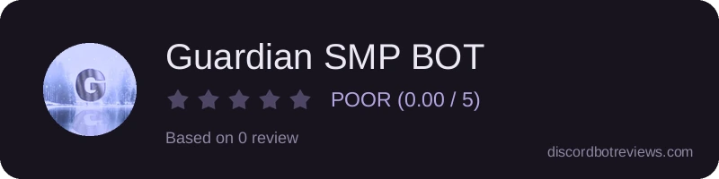 Rating widget preview for Guardian SMP BOT