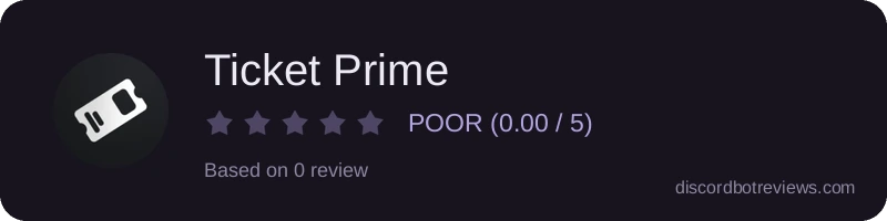 Rating widget preview for Ticket Prime