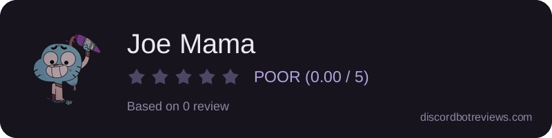 Rating widget preview for Joe Mama