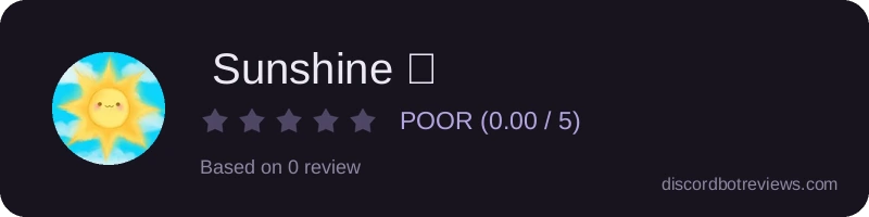 Rating widget preview for  Sunshine 😊