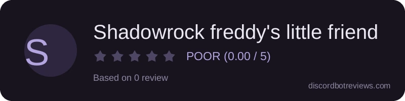 Rating widget preview for Shadowrock freddy's little friend