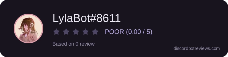 Rating widget preview for LylaBot#8611