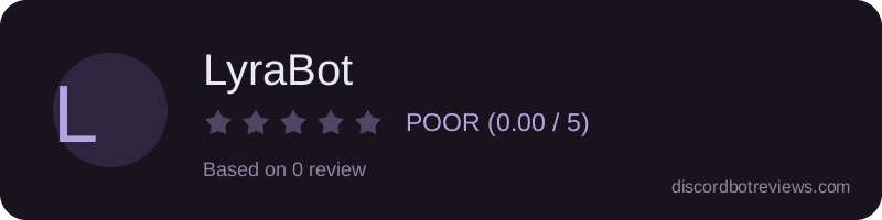Rating widget preview for LyraBot
