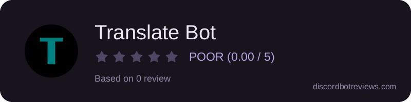 Rating widget preview for Translate Bot