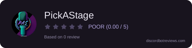 Rating widget preview for PickAStage