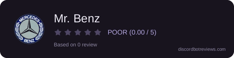 Rating widget preview for Mr. Benz