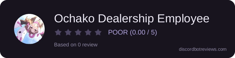 Rating widget preview for Ochako Dealership Employee