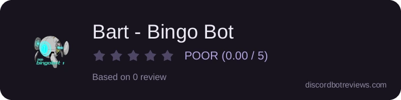 Rating widget preview for Bart - Bingo Bot