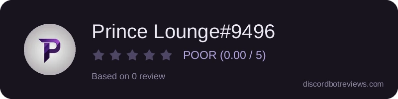 Rating widget preview for Prince Lounge#9496
