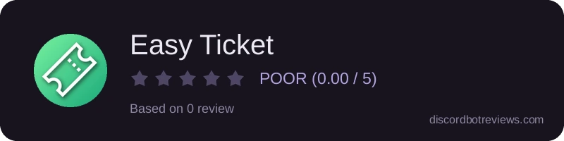 Rating widget preview for Easy Ticket