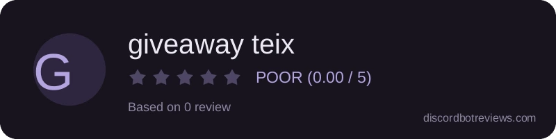 Rating widget preview for giveaway teix