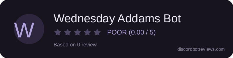 Rating widget preview for Wednesday Addams Bot
