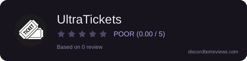 Rating widget preview for UltraTickets
