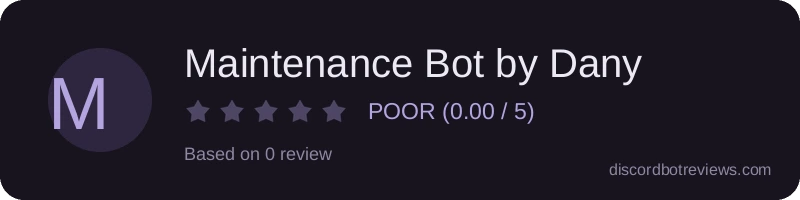Rating widget preview for Maintenance Bot by Dany