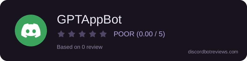 Rating widget preview for GPTAppBot