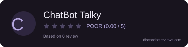 Rating widget preview for ChatBot Talky