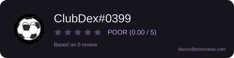 Rating widget preview for ClubDex#0399