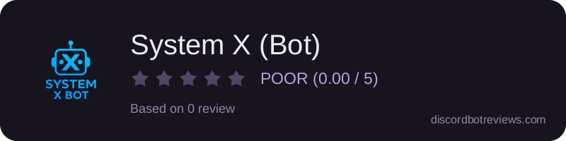 Rating widget preview for System X (Bot)