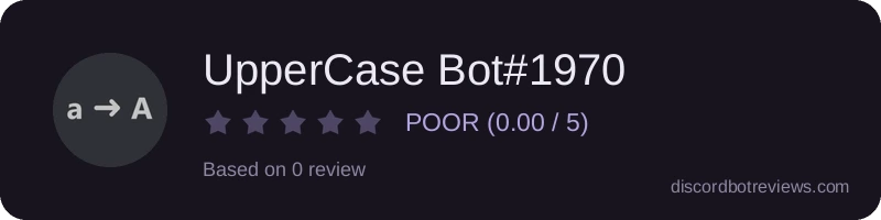 Rating widget preview for UpperCase Bot#1970