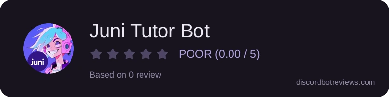 Rating widget preview for Juni Tutor Bot