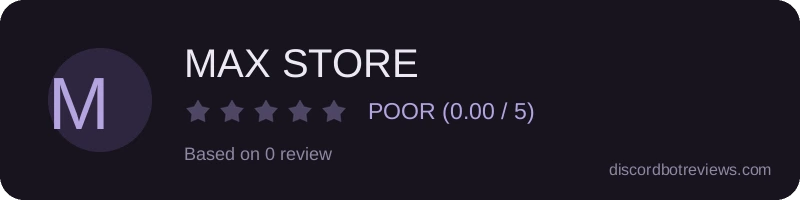 Rating widget preview for MAX STORE