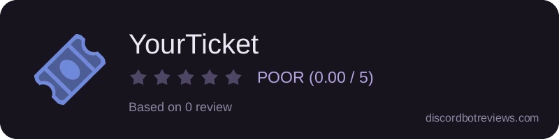 Rating widget preview for YourTicket