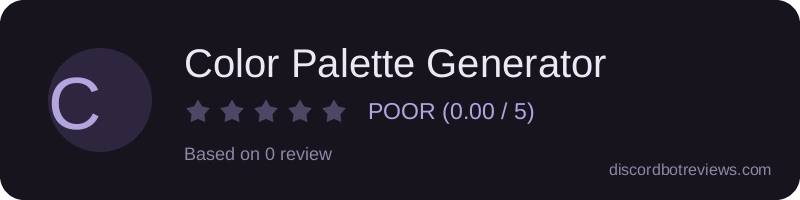 Rating widget preview for Color Palette Generator