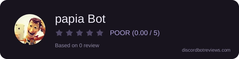 Rating widget preview for papia Bot