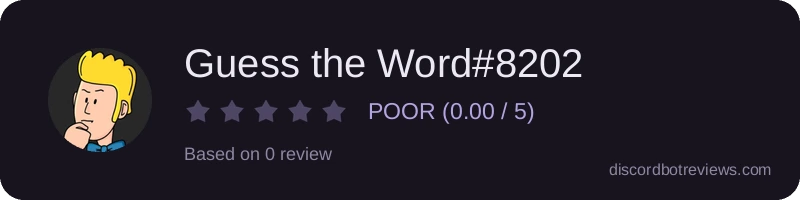 Rating widget preview for Guess the Word#8202