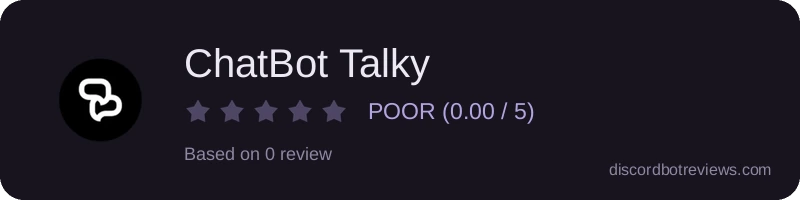 Rating banner for ChatBot Talky