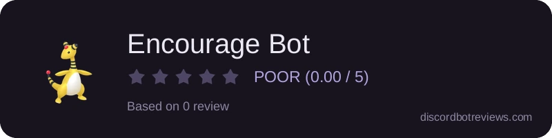 Rating widget preview for Encourage Bot