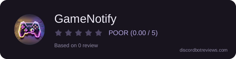 Rating widget preview for GameNotify