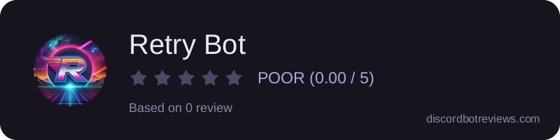 Rating widget preview for Retry Bot