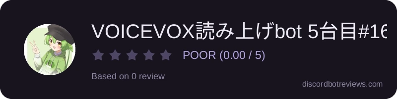 Rating widget preview for VOICEVOX読み上げbot 5台目#1674